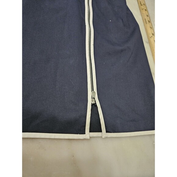 Ann Taylor Factory Dress👗Navy Blue, White Stitching, Sleeveless 0P Petite - Picture 4 of 8